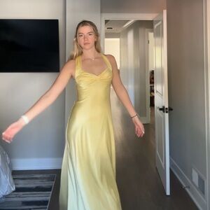 Elegant Yellow Evening Gown